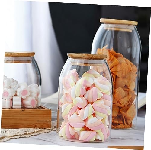 BESTOYARD 2 Pcs Glass Jar Clear Container with Airtight Lid