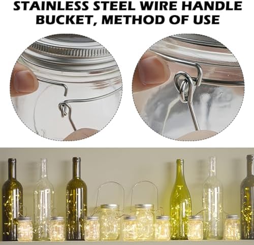 Stainless Steel Mason Jar Wire Hangers 10Pcs Perfect Fit for 70mm Jars