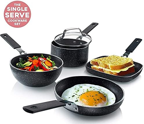 Granitestone Original Stackmaster 5-Piece Cookware Set - Safe Non-Stick Stackable PFOA-Free