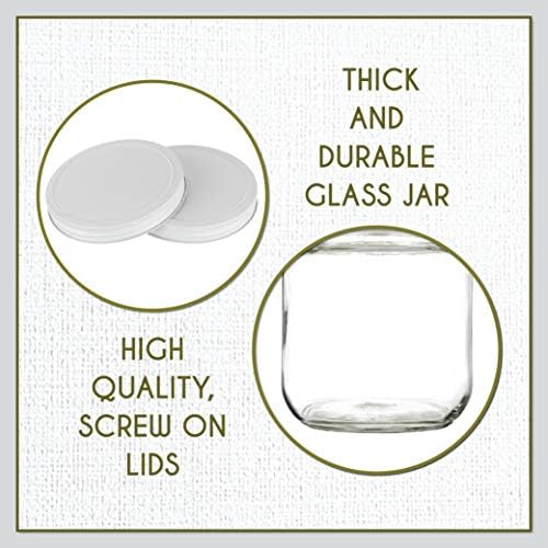 Half Gallon Glass Mason Jar Wide Mouth BPA-Free Dishwasher Safe