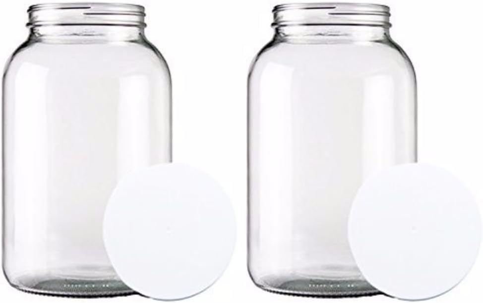 2 Pack Bolt Goods 1 Gallon Glass Mason Jars with Plastic Airtight Lids