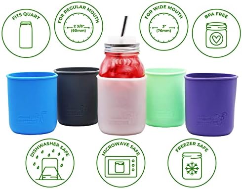 Quart Silicone Sleeves for Mason Jars