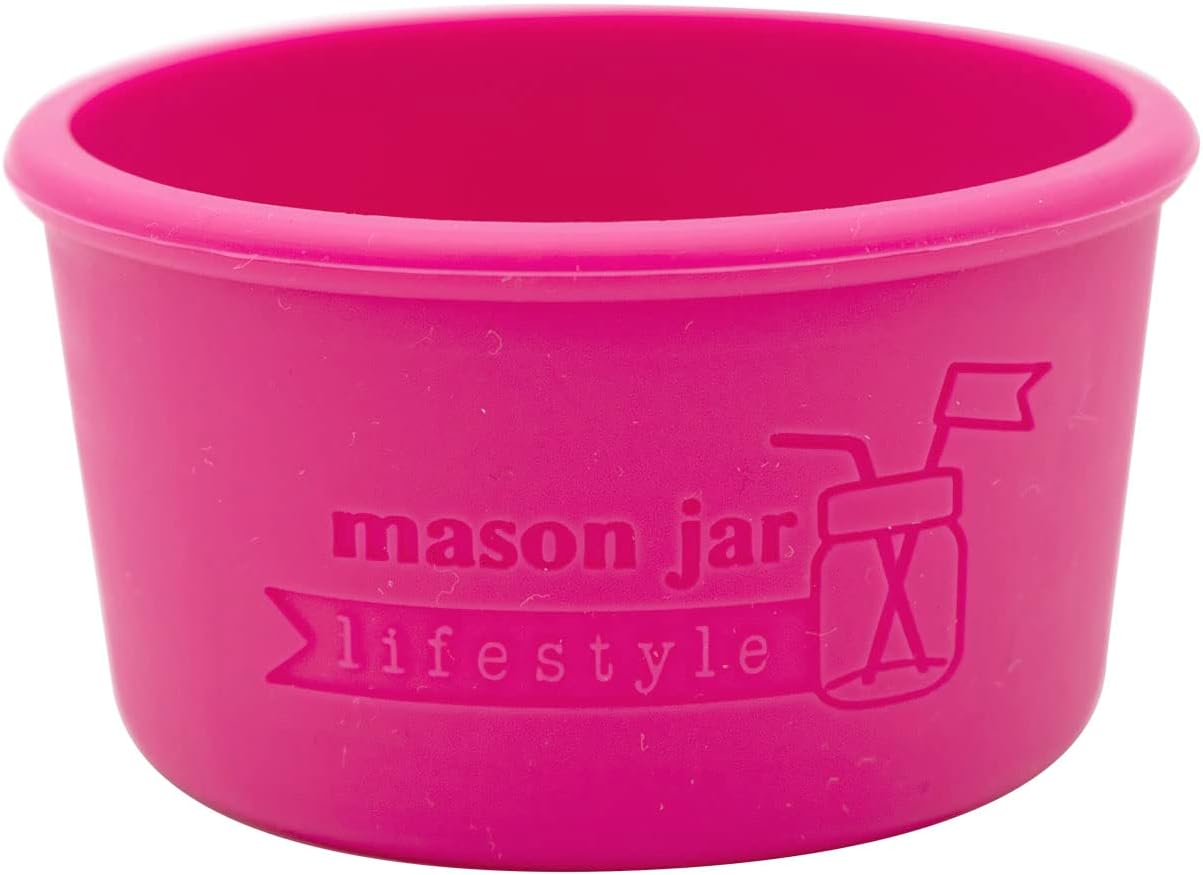 Mason Jar Lifestyle 4oz Silicone Sleeve 2 Pack - Berry Pink