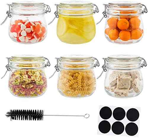 17oz Glass Airtight Jars Clear Storage Containers for Kitchen