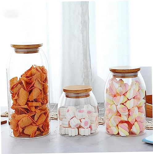 BESTOYARD 2 Pcs Glass Jar Clear Container with Airtight Lid