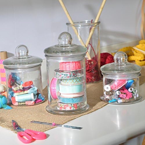 Anchor Hocking 4-Piece Apothecary Jar Set with Glass Lids