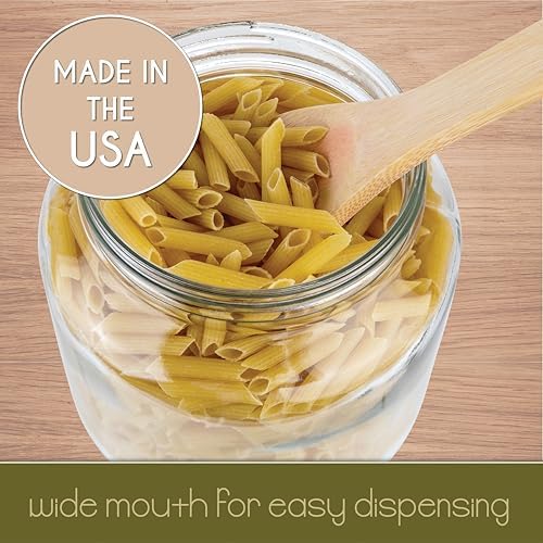 Half Gallon Glass Mason Jar Wide Mouth BPA-Free Dishwasher Safe