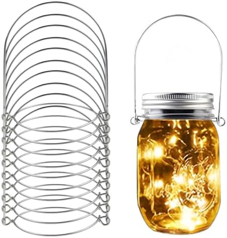 Stainless Steel Mason Jar Wire Hangers 10Pcs Perfect Fit for 70mm Jars