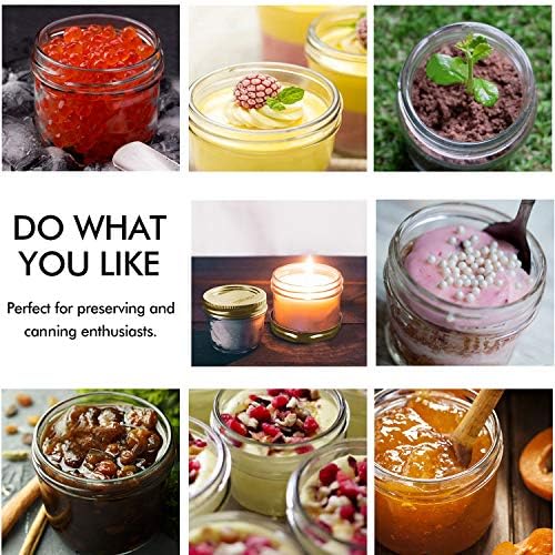 Encheng 4 Oz Glass Jars 40-Piece Set with Golden Bands