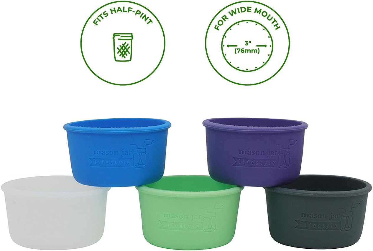 Versatile Silicone Protection for 8oz Mason Jars