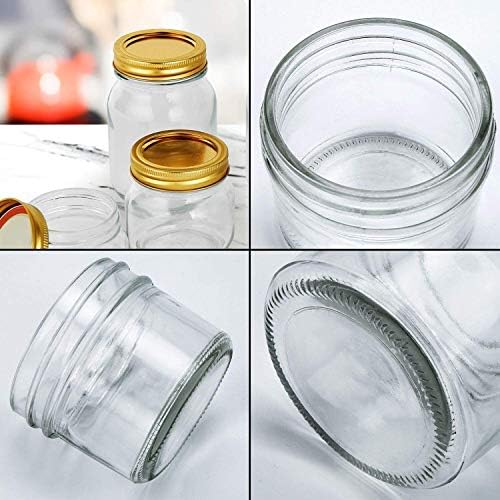 Encheng 4 Oz Glass Jars 40-Piece Set with Golden Bands