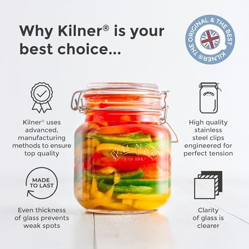 Kilner Square Clip Top Jar 3L