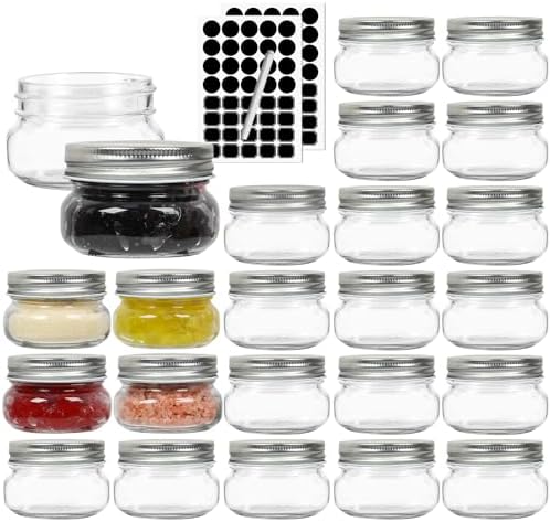 STARSIDE 4 oz Glass Mason Jars 24 Pack with Lids