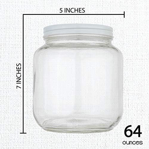 Half Gallon Glass Mason Jar Wide Mouth BPA-Free Dishwasher Safe