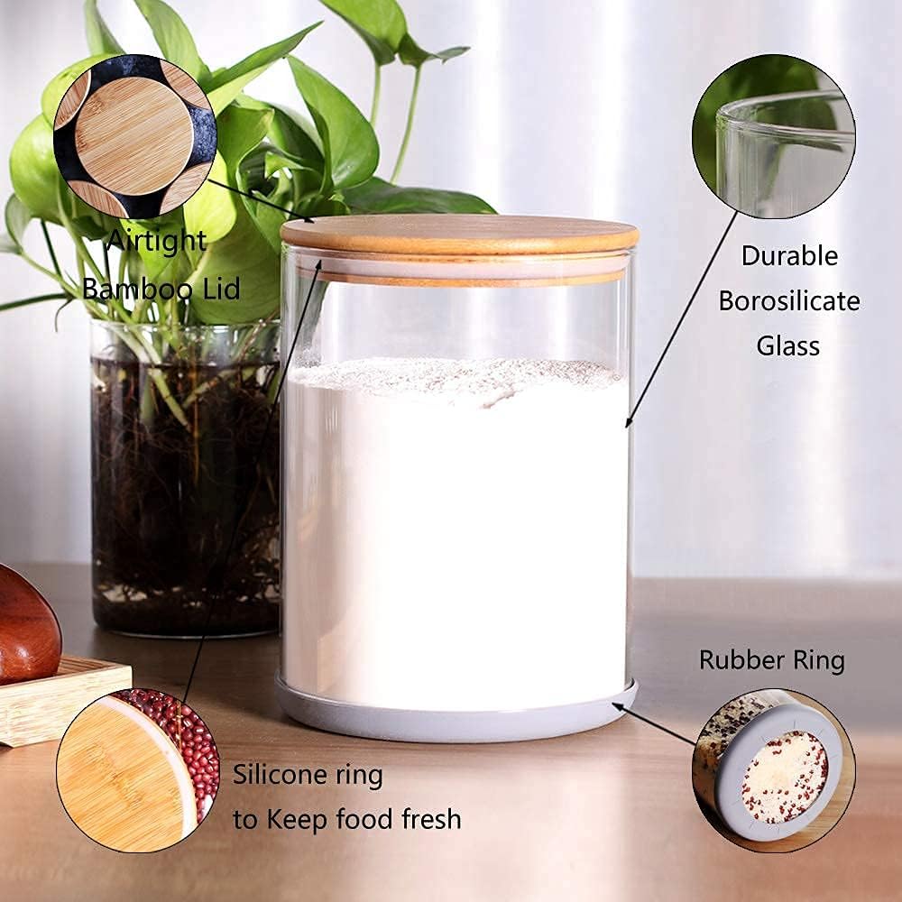 2x Small 100oz Glass Jars 3x Large Kitchen Canisters Bundle 10oz - 26kg