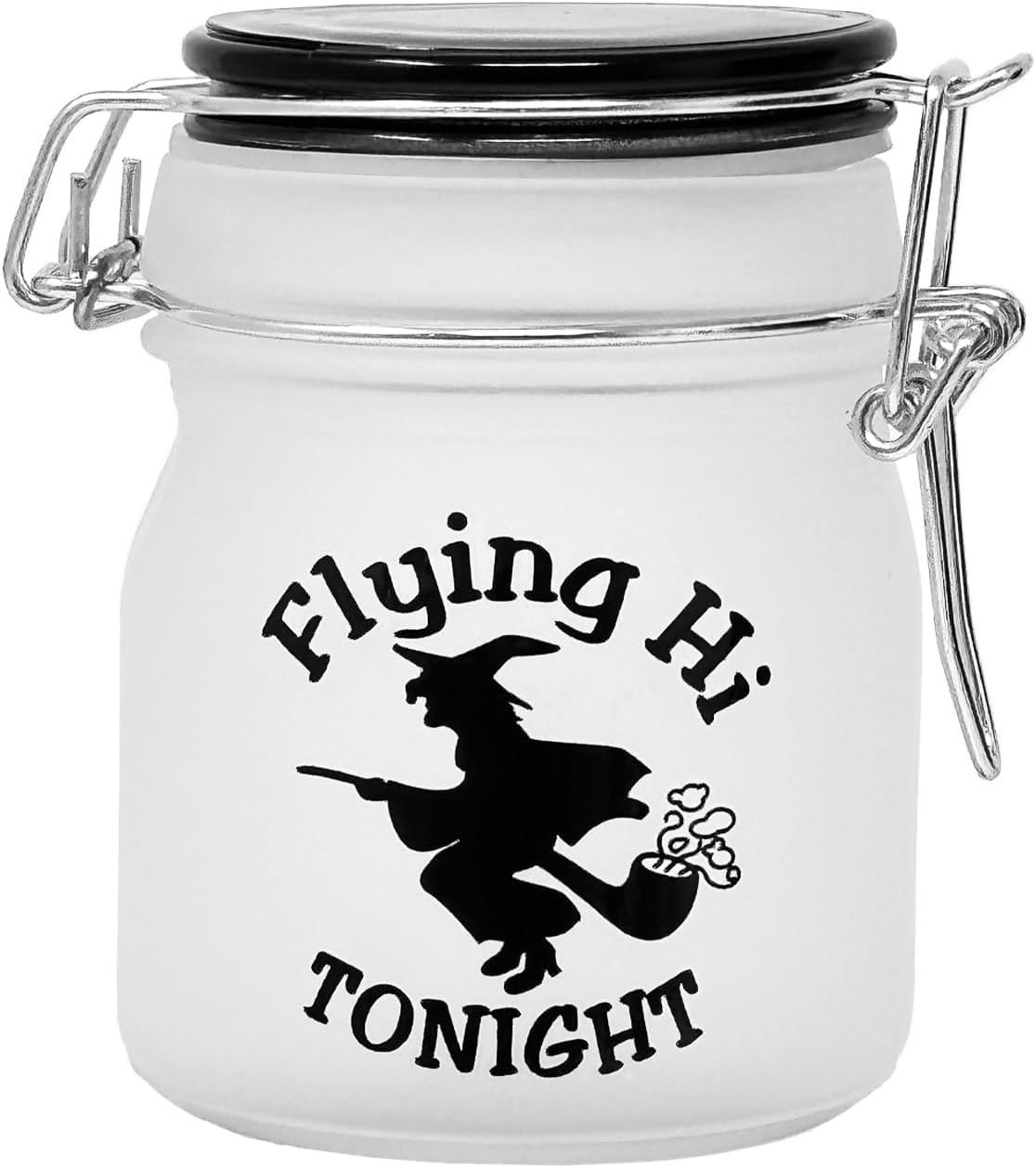 Safe Steel-Hinged Glass Jar with Frosted Lid for Airtight Storage