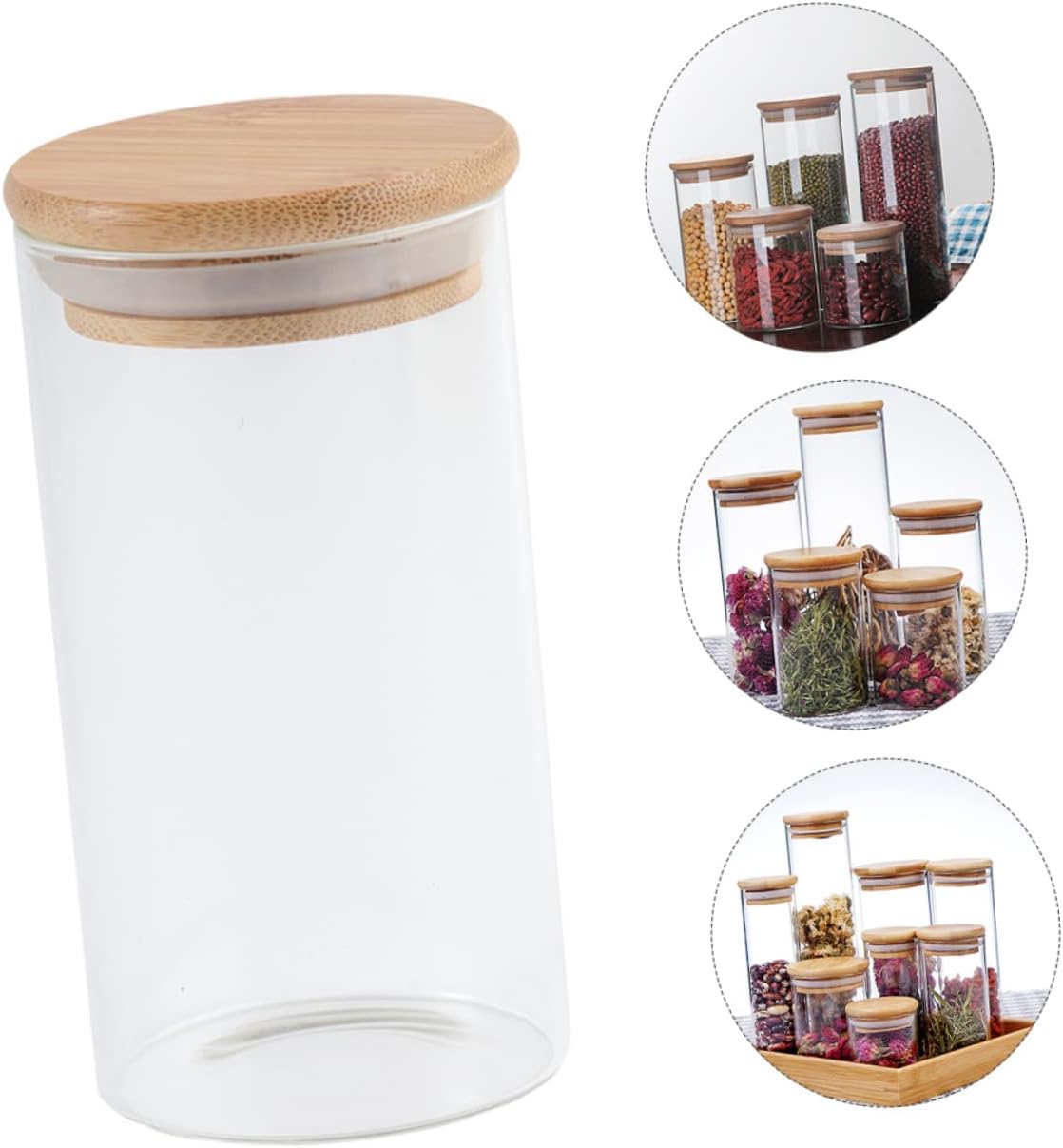 VOSAREA 2 Pcs Glass Sealed Tea Food Storage Jar