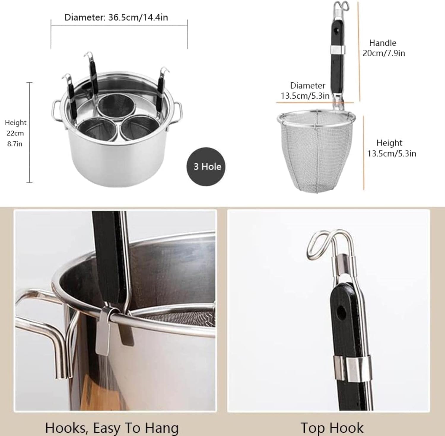 UNbit 201 stainless steel pasta pots with 3 inserts