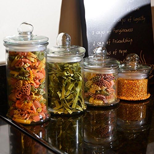 Anchor Hocking 4-Piece Apothecary Jar Set with Glass Lids