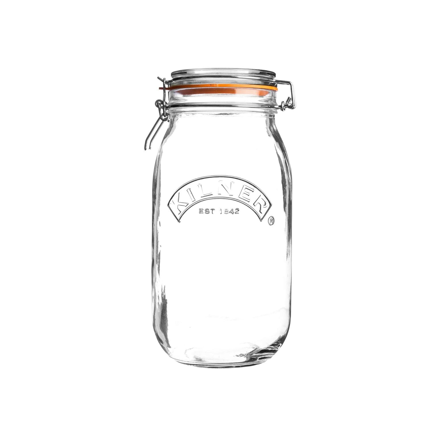 Kilner Round 3L Storage Jar with Orange Lid