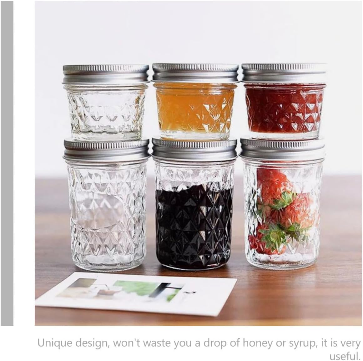 Sturdy 2-Pack Glass Jam Pots for Canning Storage