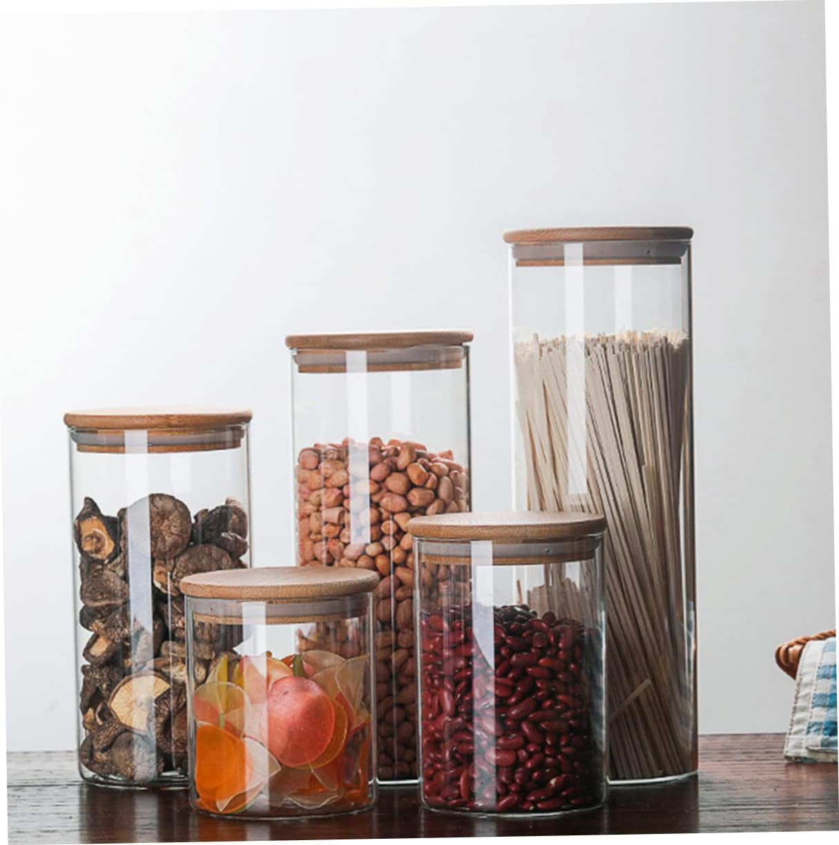 VOSAREA 2 Pcs Glass Sealed Tea Food Storage Jar