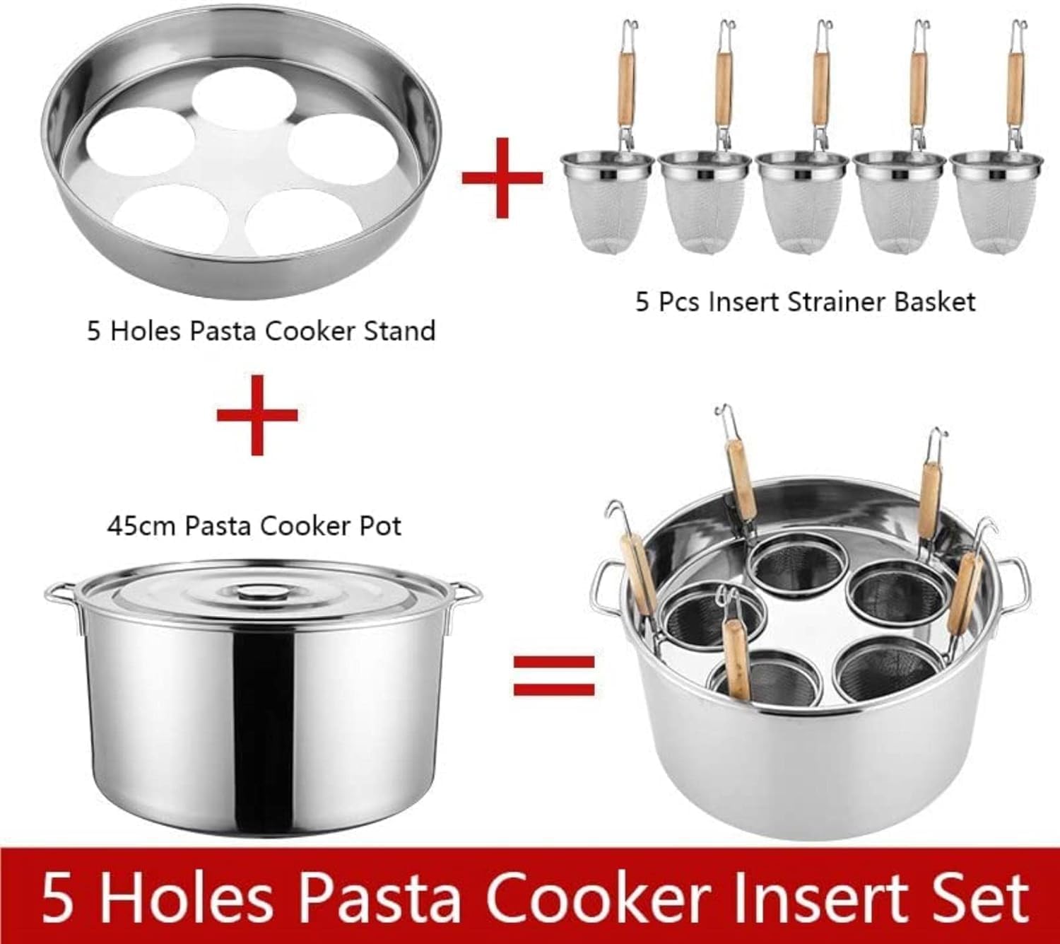 5 Holes Stainless Steel Pasta Pot - Must-Have for Home Kitchen