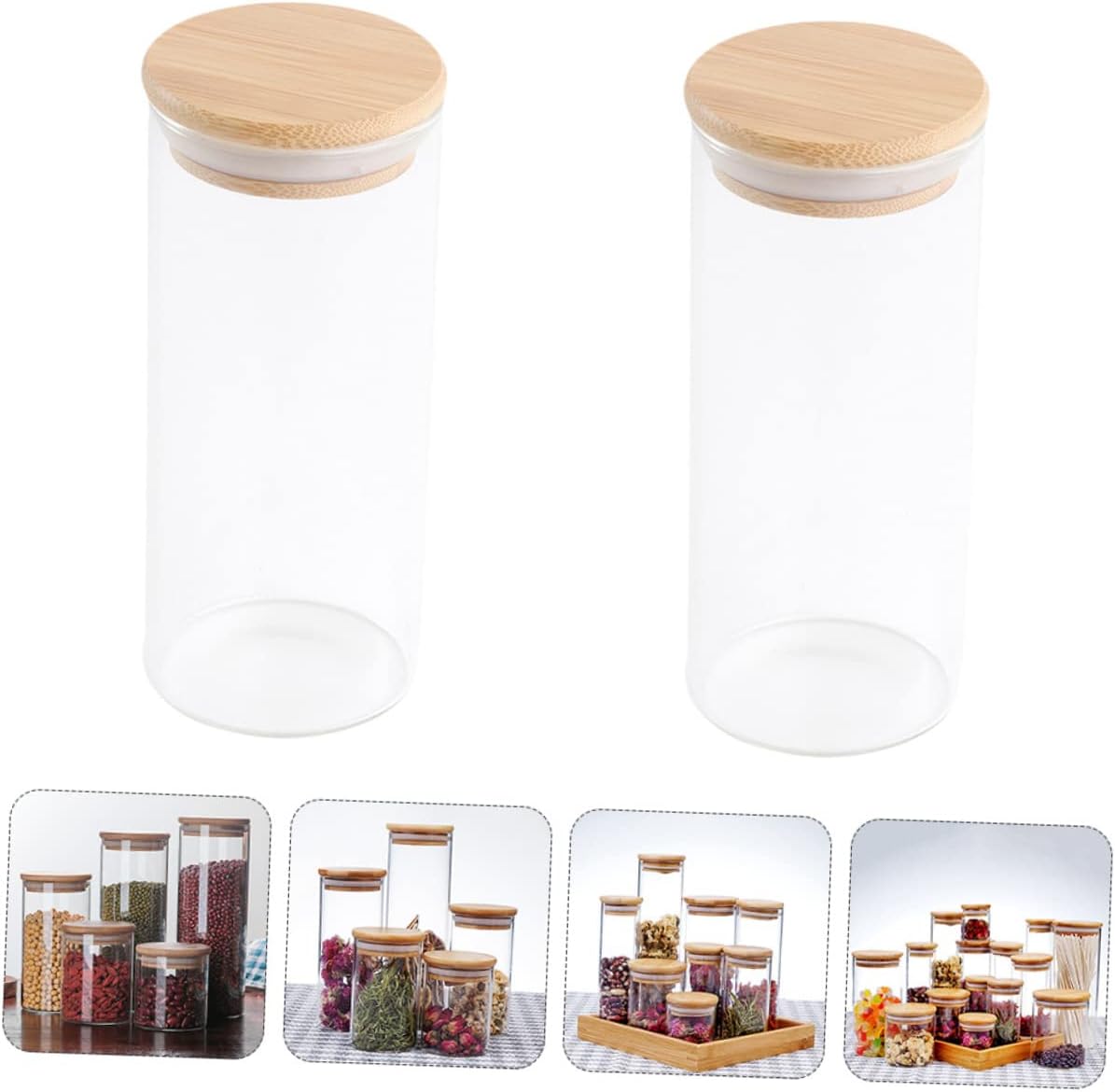 IMIKEYA Sealed Jar Candy Storage Jar 2 Sets
