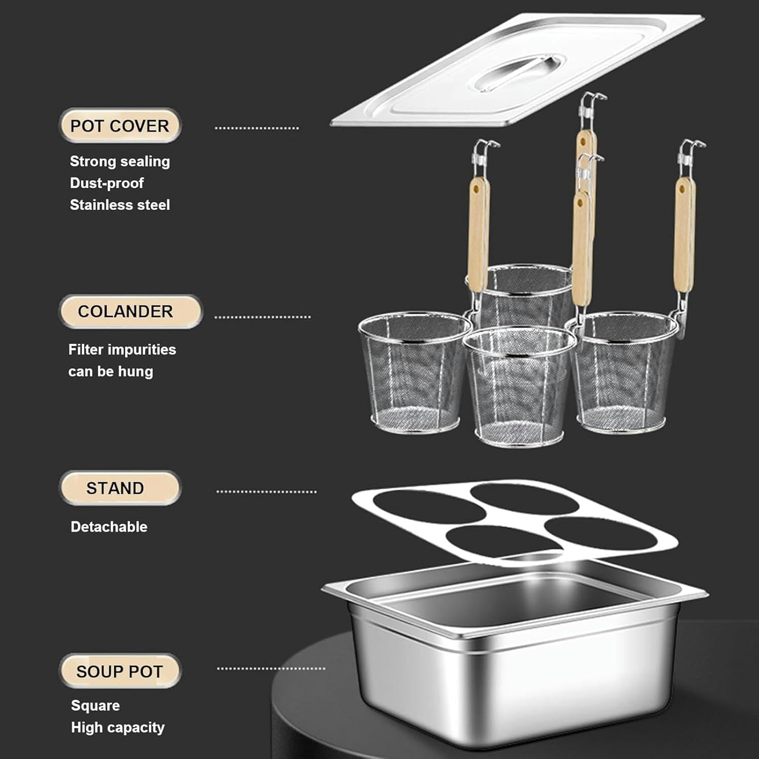 Stainless Steel Pasta Cooker Basket by BINGWANG