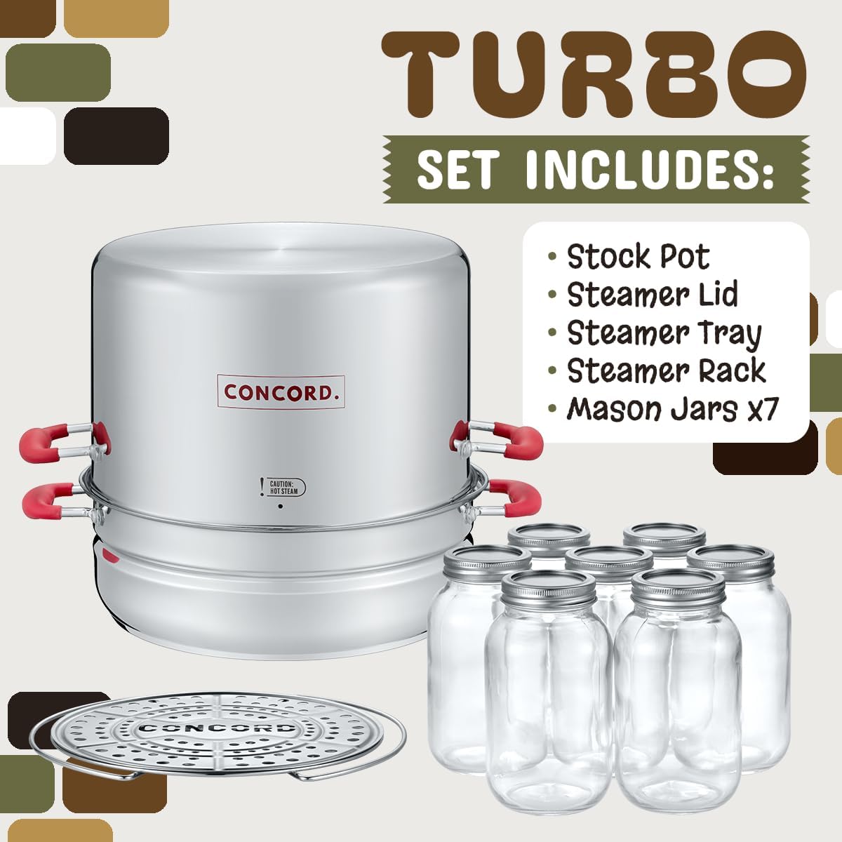 Concord Stainless Steel TurboSteam Canner Set