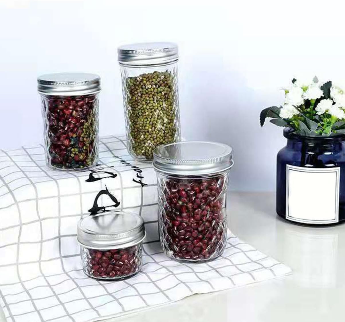 Sturdy 2-Pack Glass Jam Pots for Canning Storage