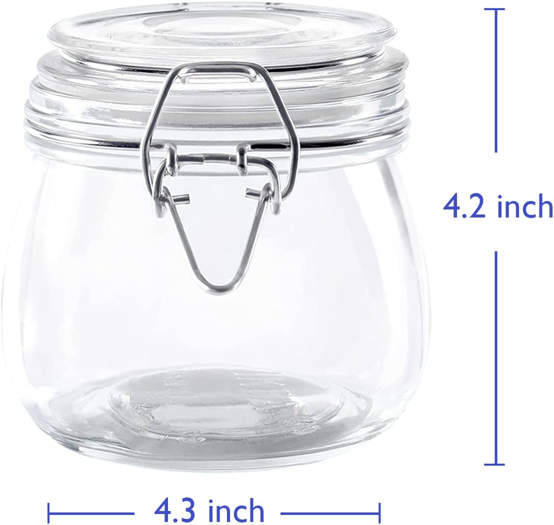 17oz Glass Airtight Jars Clear Storage Containers for Kitchen