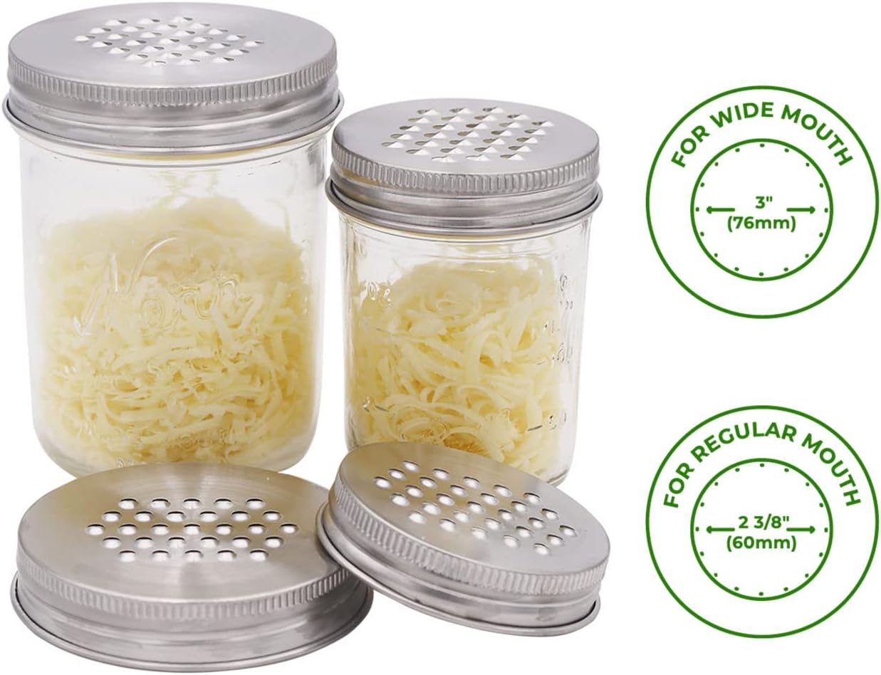 Mason Jar Lifestyle Grater and Storage Lid Combo Pack