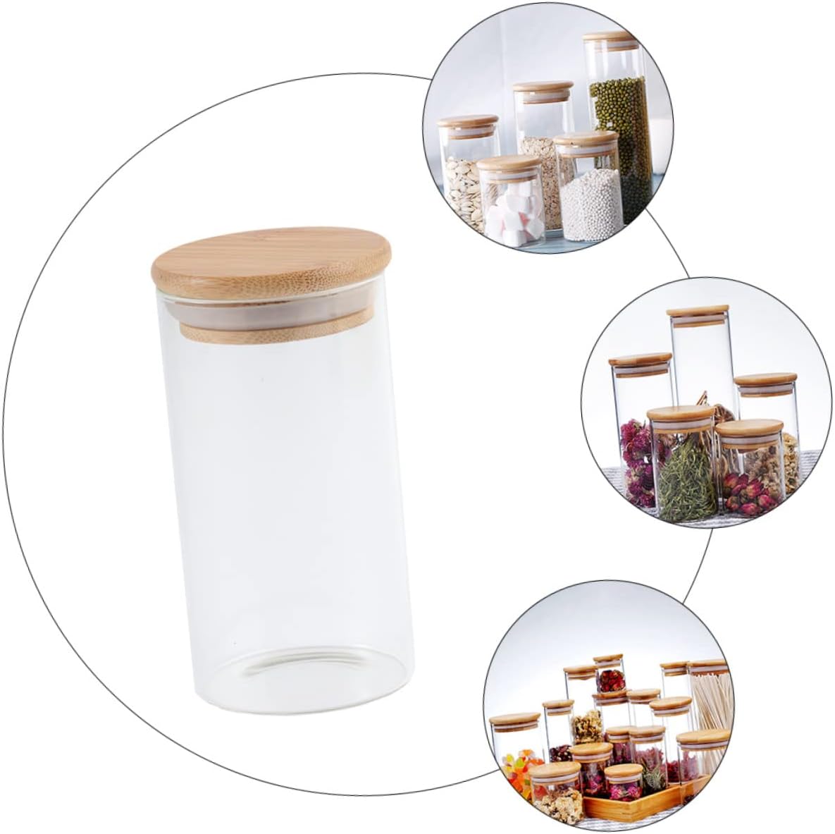 VOSAREA 2 Pcs Glass Sealed Tea Food Storage Jar