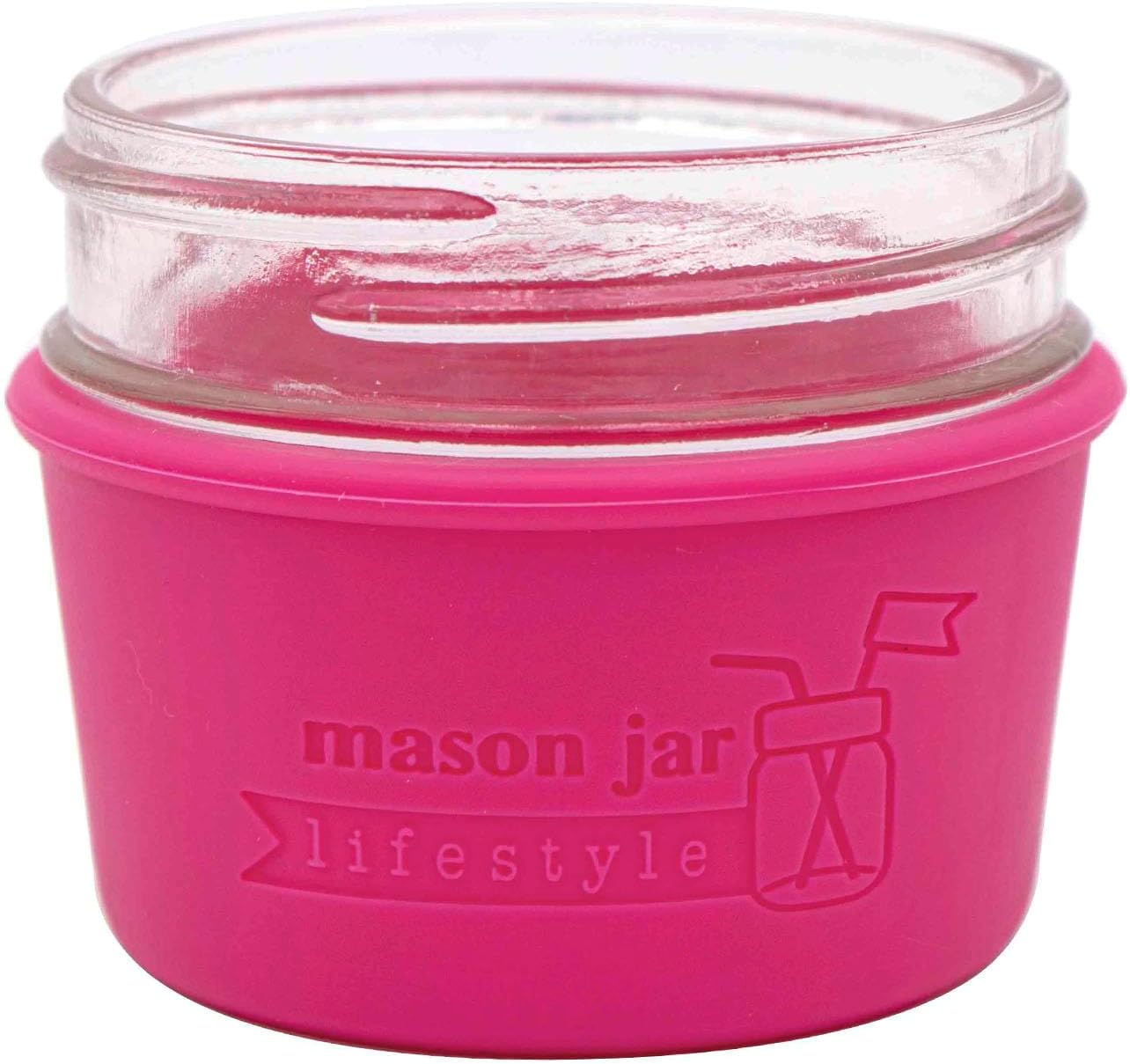 Mason Jar Lifestyle 4oz Silicone Sleeve 2 Pack - Berry Pink