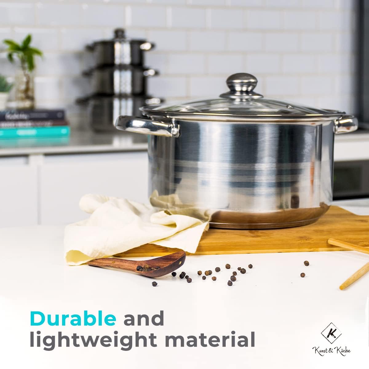 12-Piece Stainless Steel Pot Cookware Set