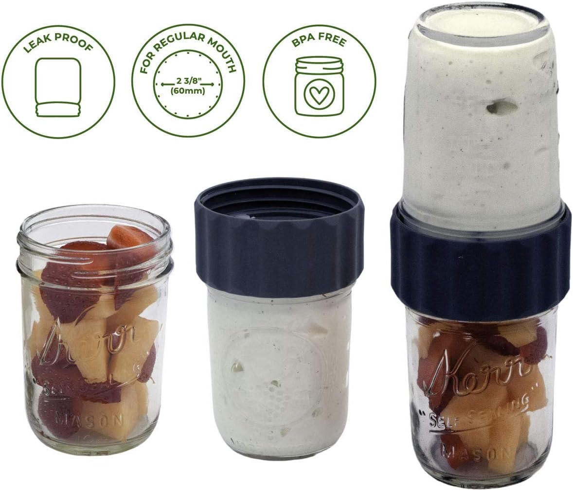 2-in-1 Lid for Connecting Two Mason Jars
