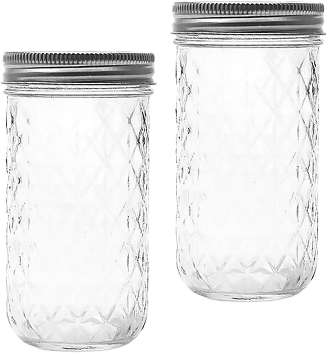 Sturdy 2-Pack Glass Jam Pots for Canning Storage