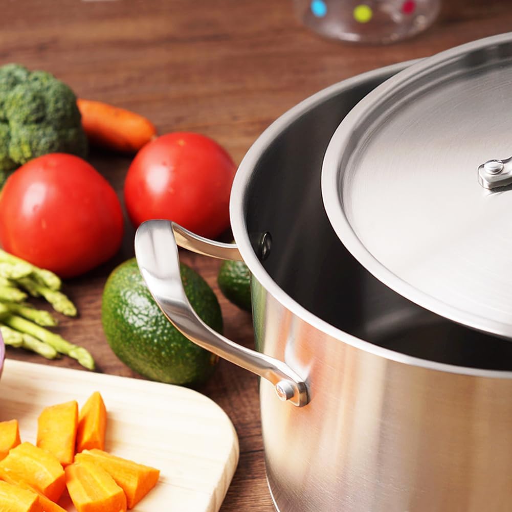 Matte Polished Nickel-Free Stainless Steel 35QT Stock Pot