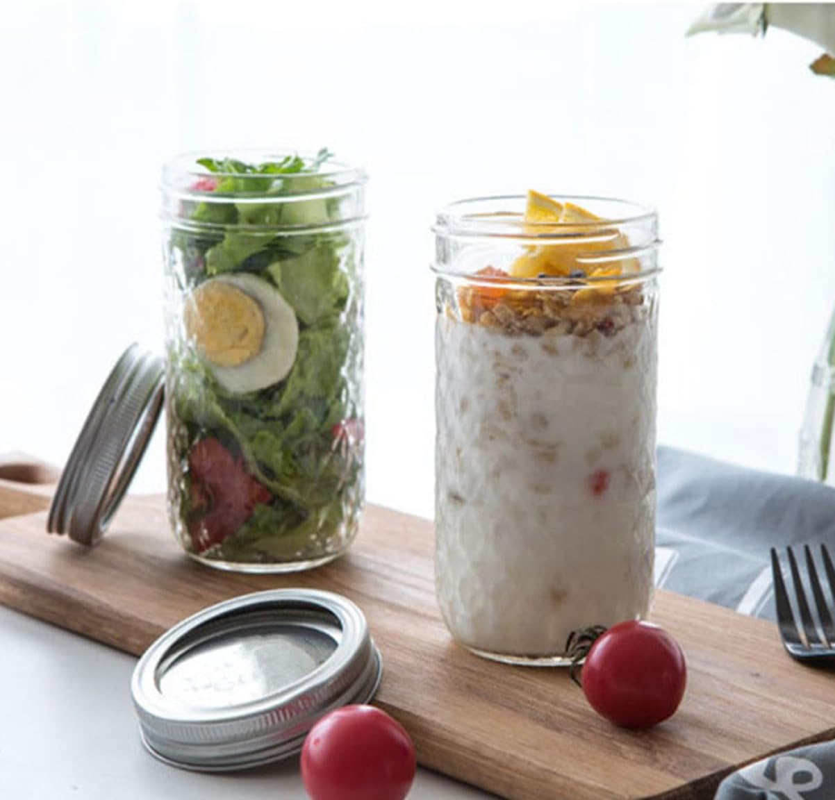Sturdy 2-Pack Glass Jam Pots for Canning Storage