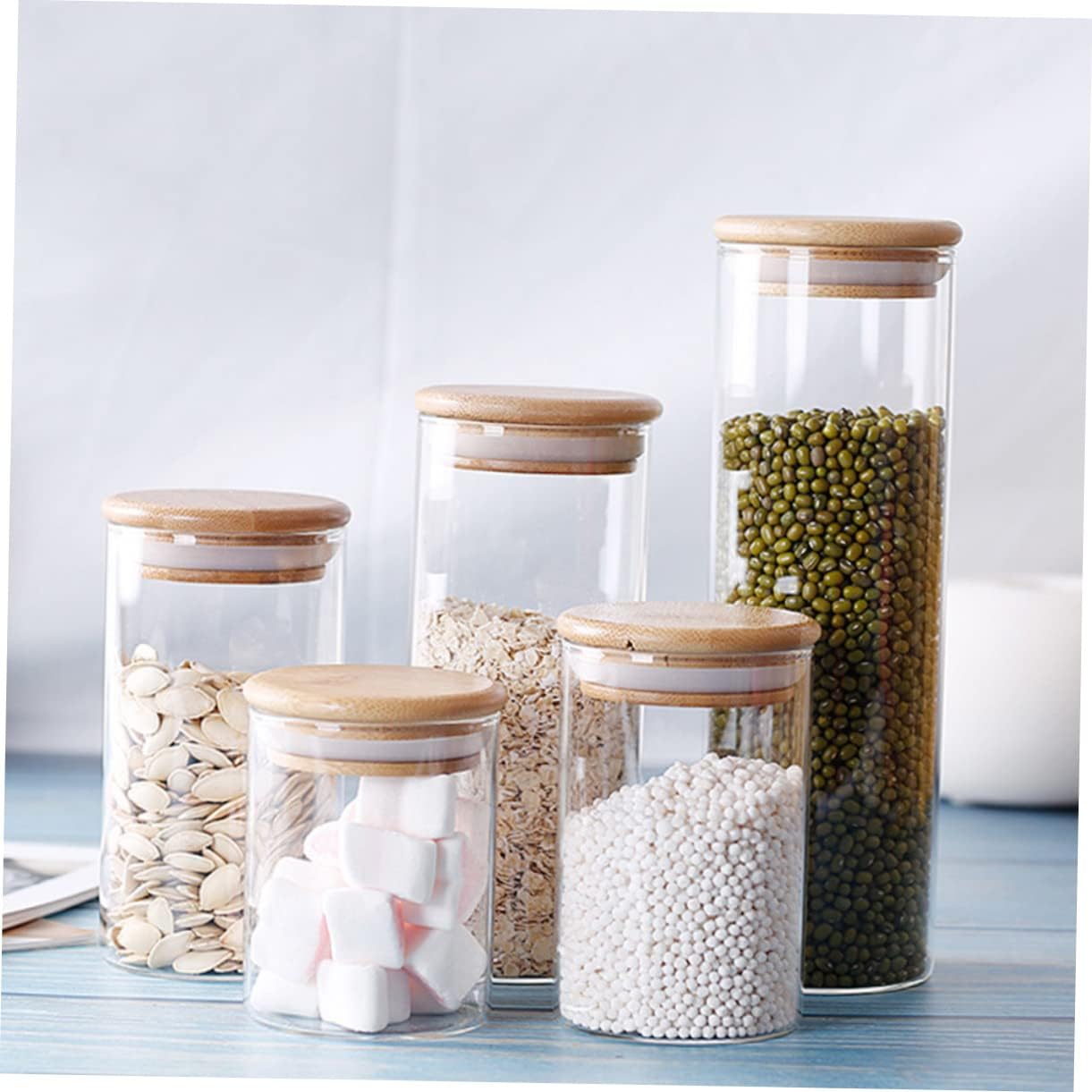 VOSAREA 2 Pcs Glass Sealed Tea Food Storage Jar