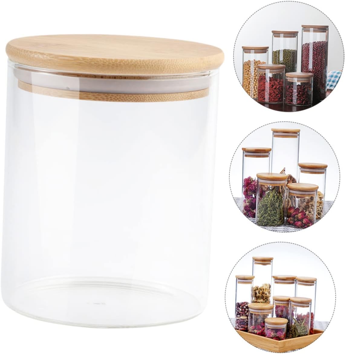 2 Set Sealed Glass Jar Storage Food Canisters for Tea Cereals