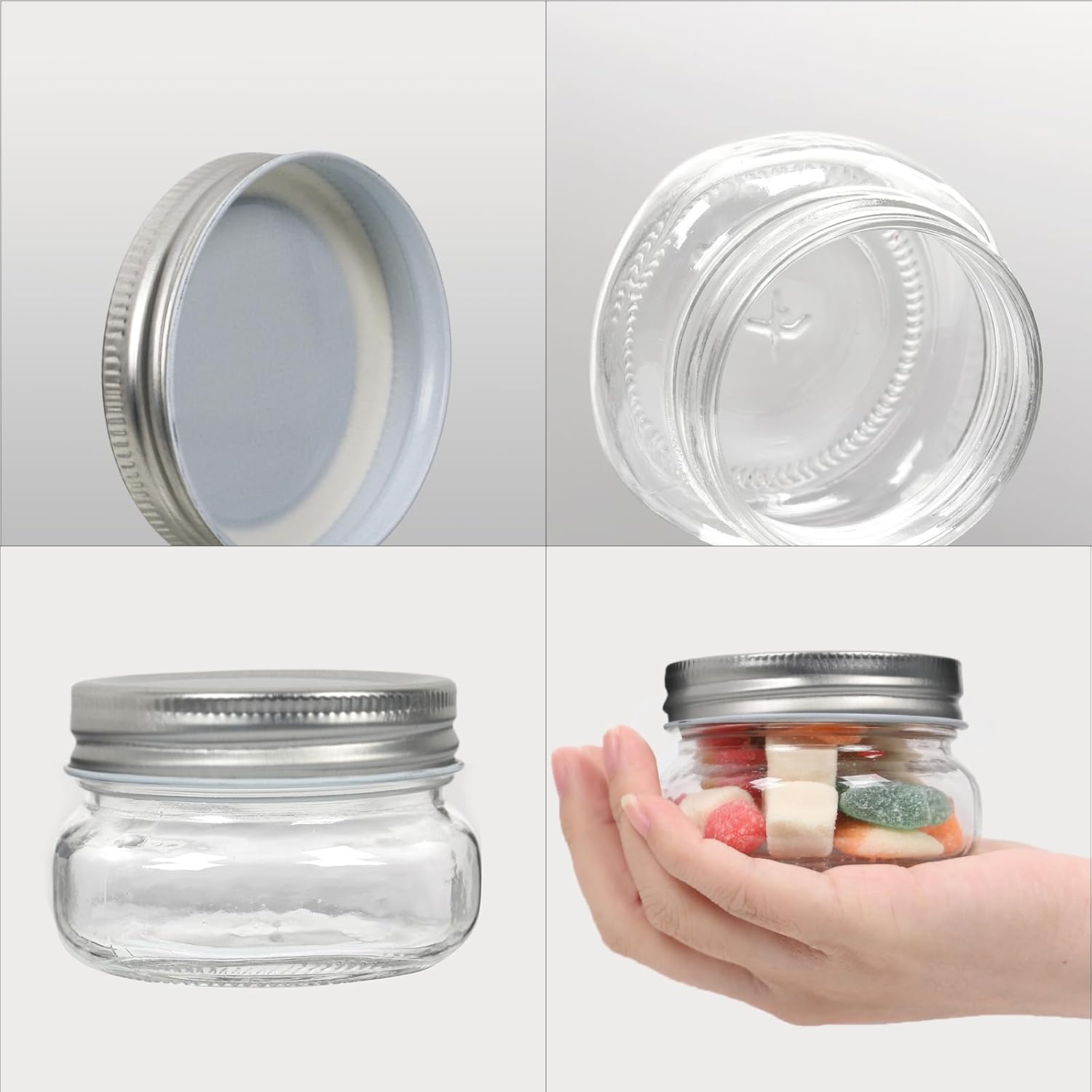STARSIDE 4 oz Glass Mason Jars 24 Pack with Lids