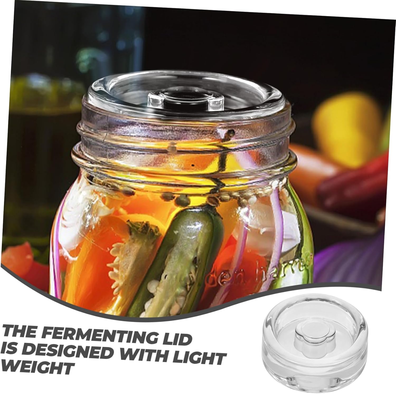 Hoement 2pcs Fermented Glass Weights for Mason Jars 1