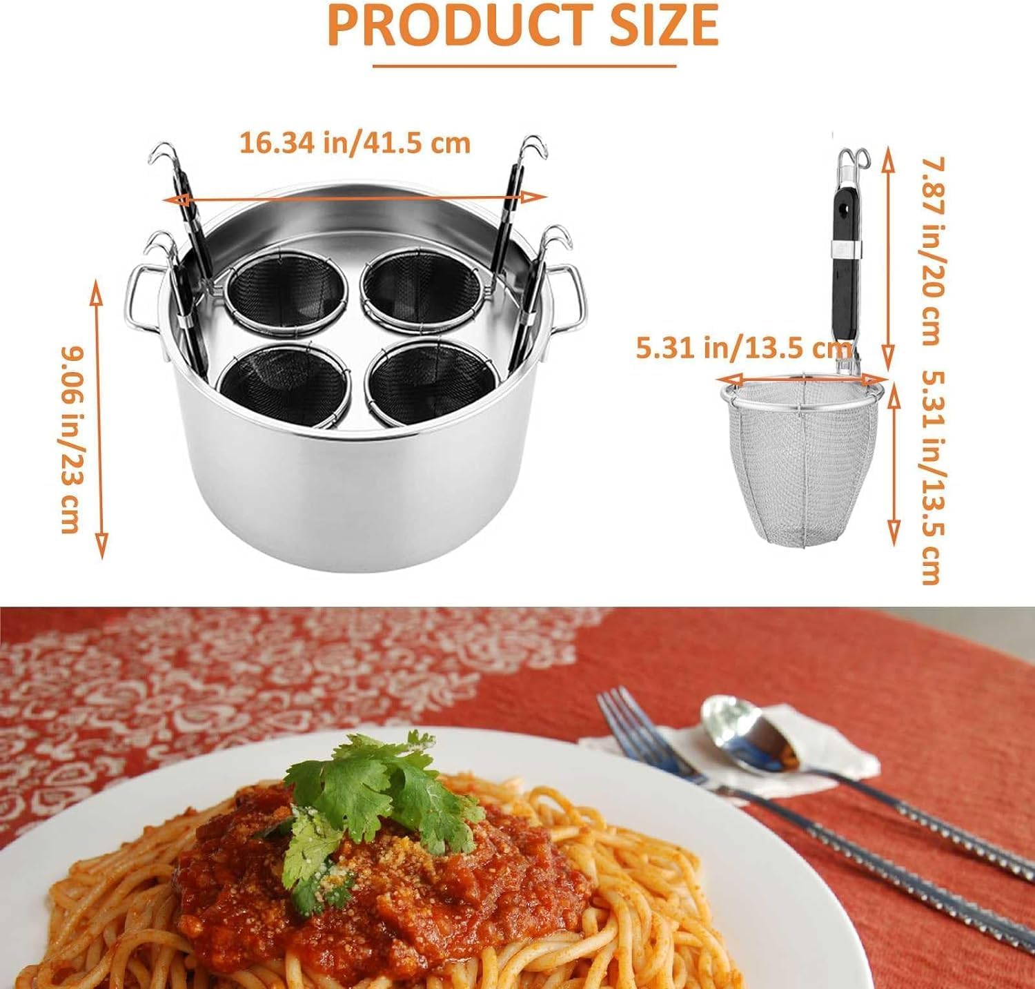 UNbit Pasta Pot with Strainer Basket