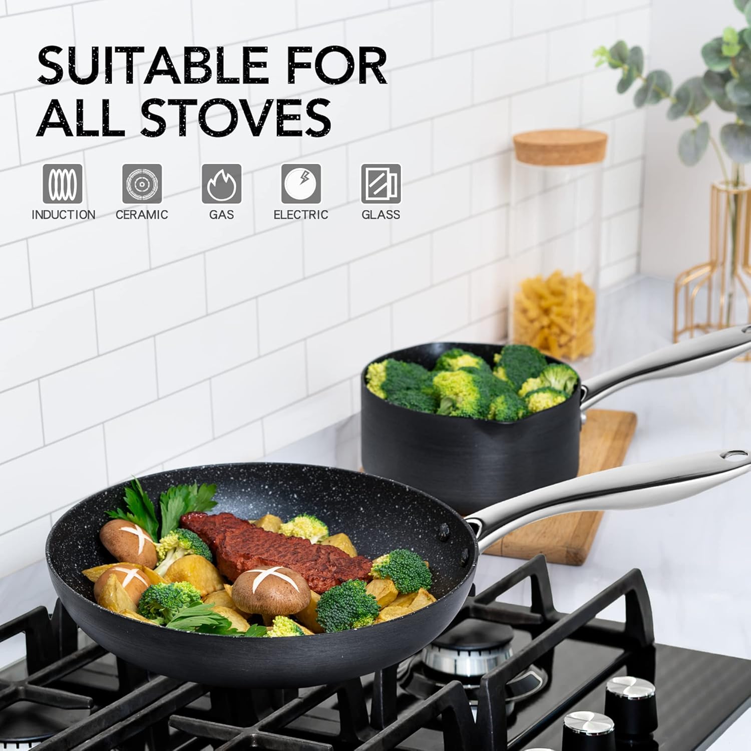 Professional MICHELANGELO Cookware Set for induction use