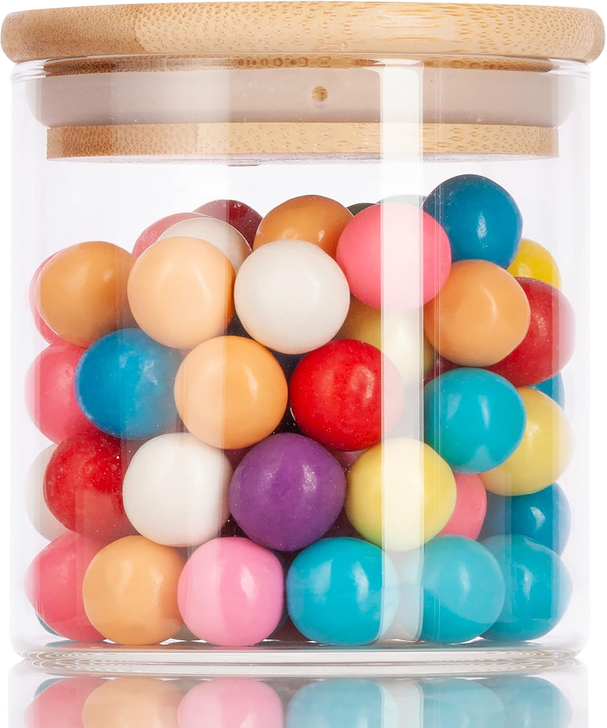 2 Pack 8 oz Borosilicate Glass Jars with Bamboo Sealed Lids