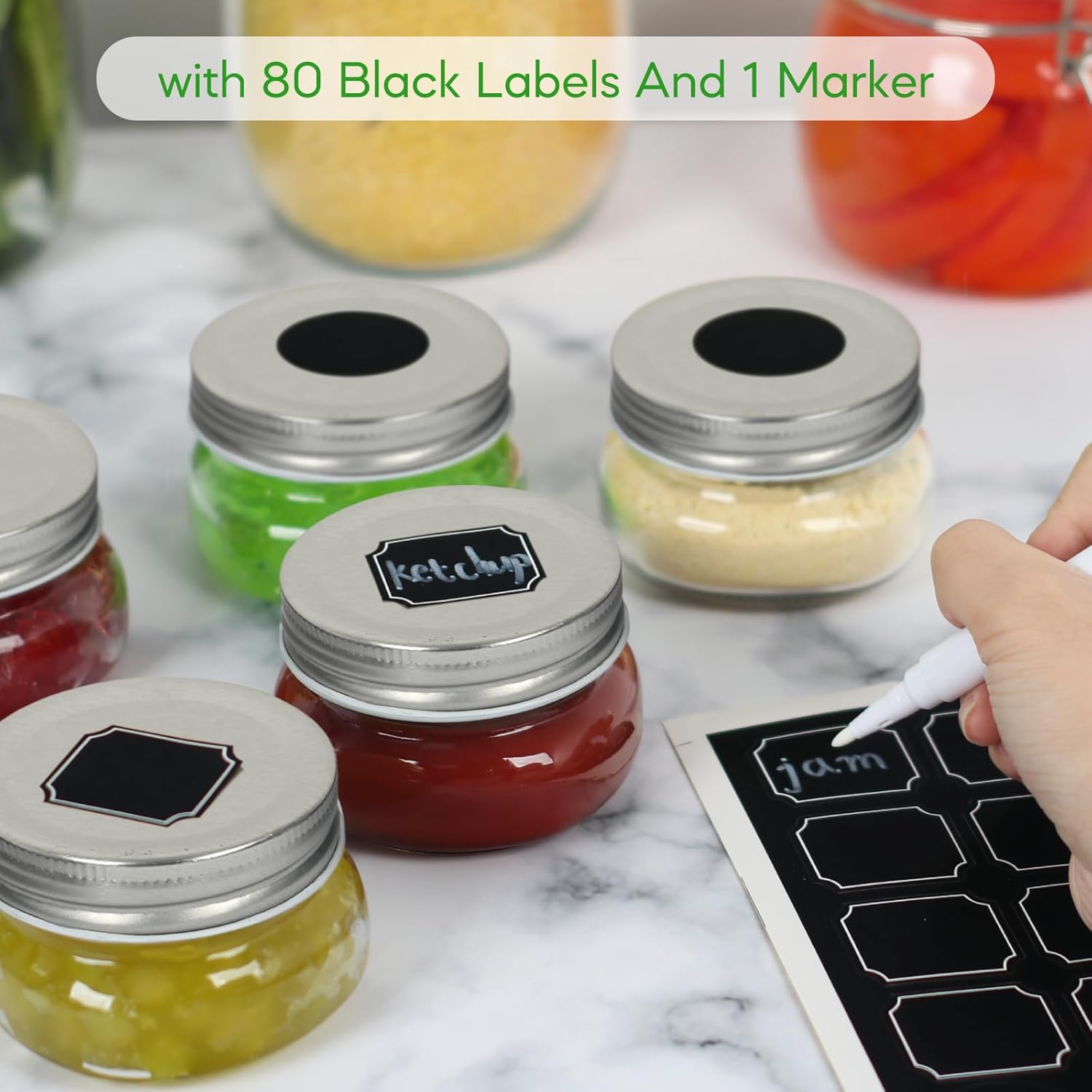 STARSIDE 4 oz Glass Mason Jars 24 Pack with Lids