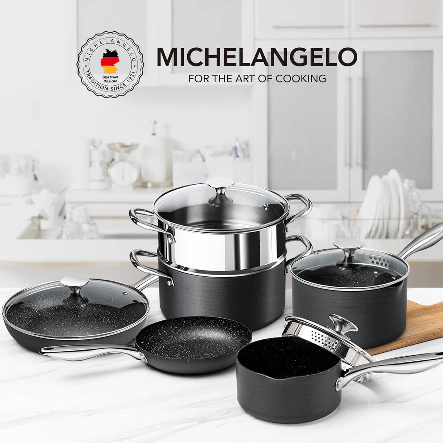 Professional MICHELANGELO Cookware Set for induction use