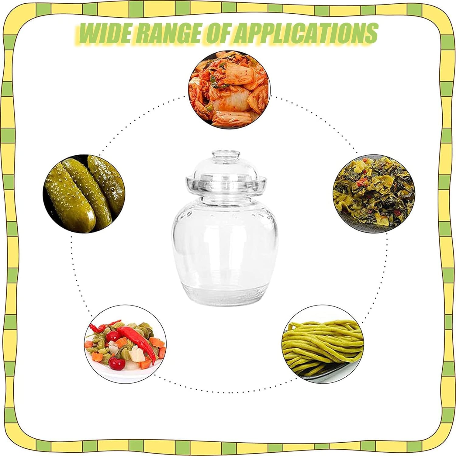 OCAZI Clear Glass Jar 10L Pickling Fermenting Canning Jar